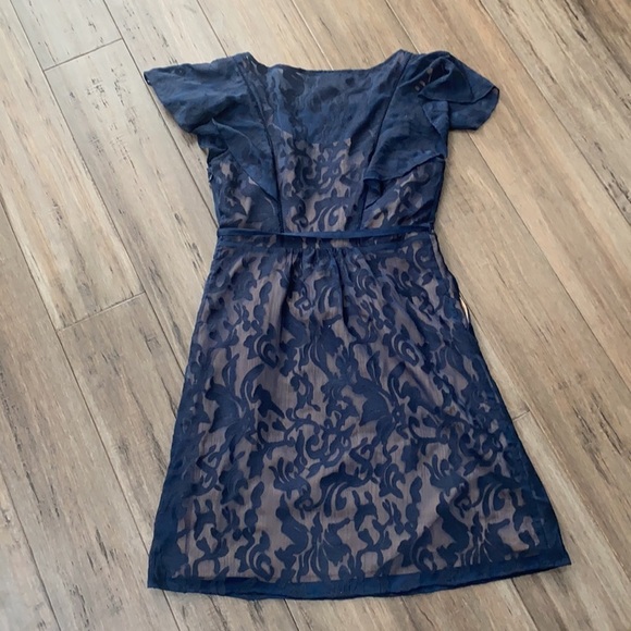 5 for $25 Moulinette soeurs blue flutter sleeve scroll lace dress - Picture 13 of 13